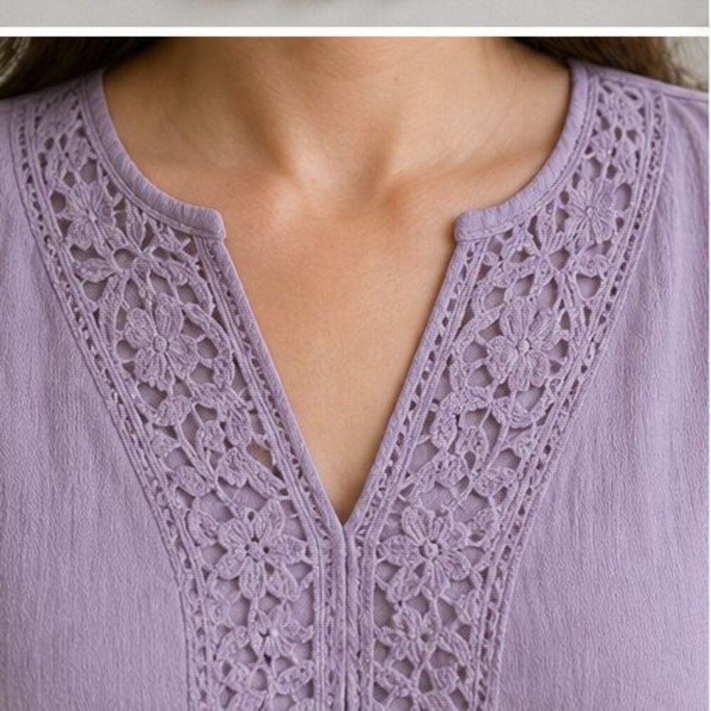 Lilac Ruffle Blouse - Picture 4 of 6